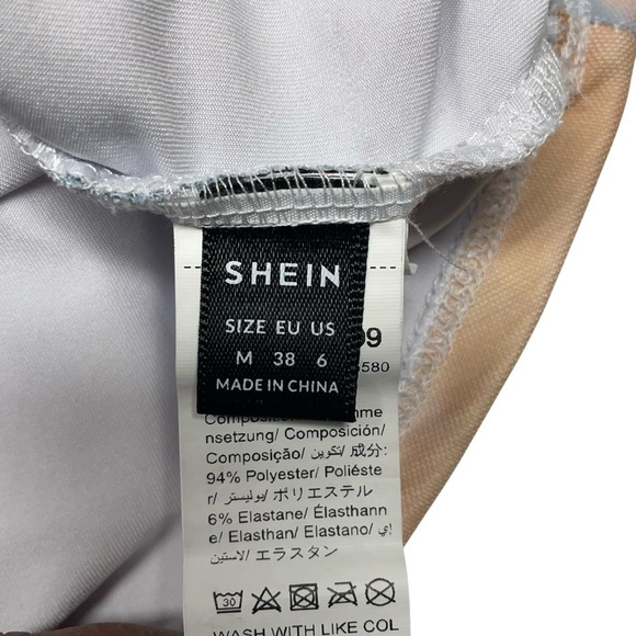 Shein Essence Mock Neck Sleeveless Mesh Tie-Dye Ruched Tank Top Top Size 6 - Picture 11 of 11